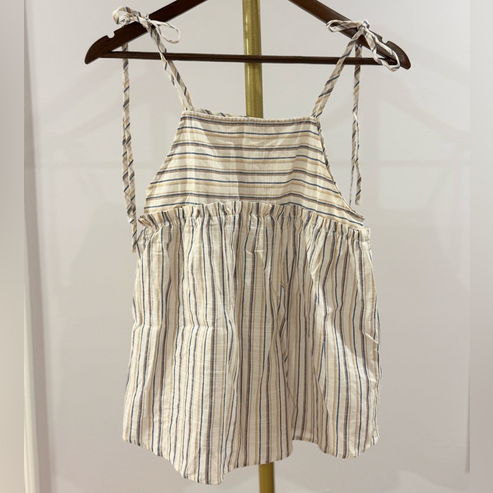 SWEET WANDERER • Striped Tank Top - Cream and Blue